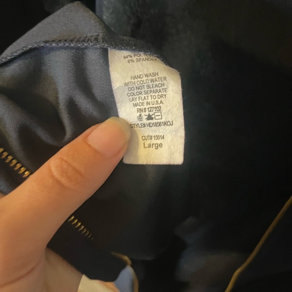 PinkBlush Maternity Navy Sheath Dress Zipper Accent Round Neck Size L - Picture 4 of 4